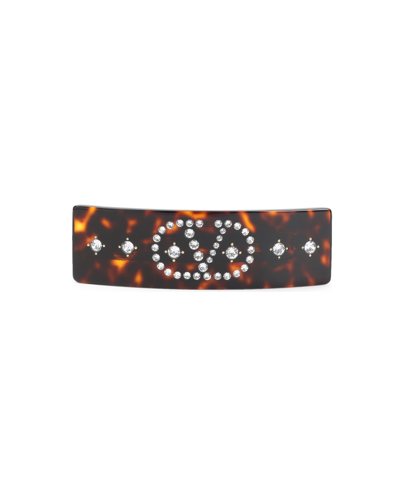 Valentino Garavani Big Hair Clip - Rfz Tartaruga Oro Crystal