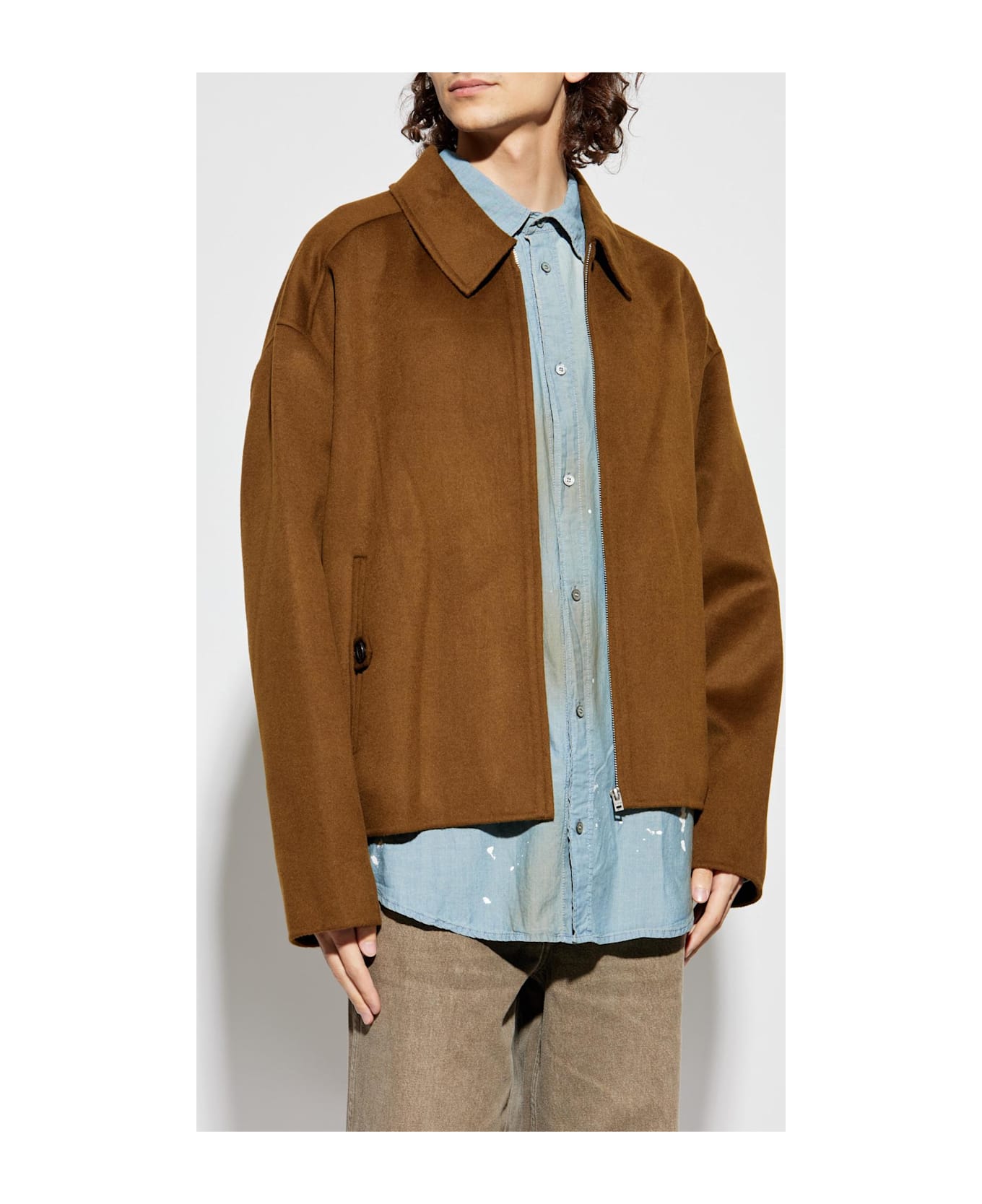 Acne Studios Wool Jacket With Collar - Olive green