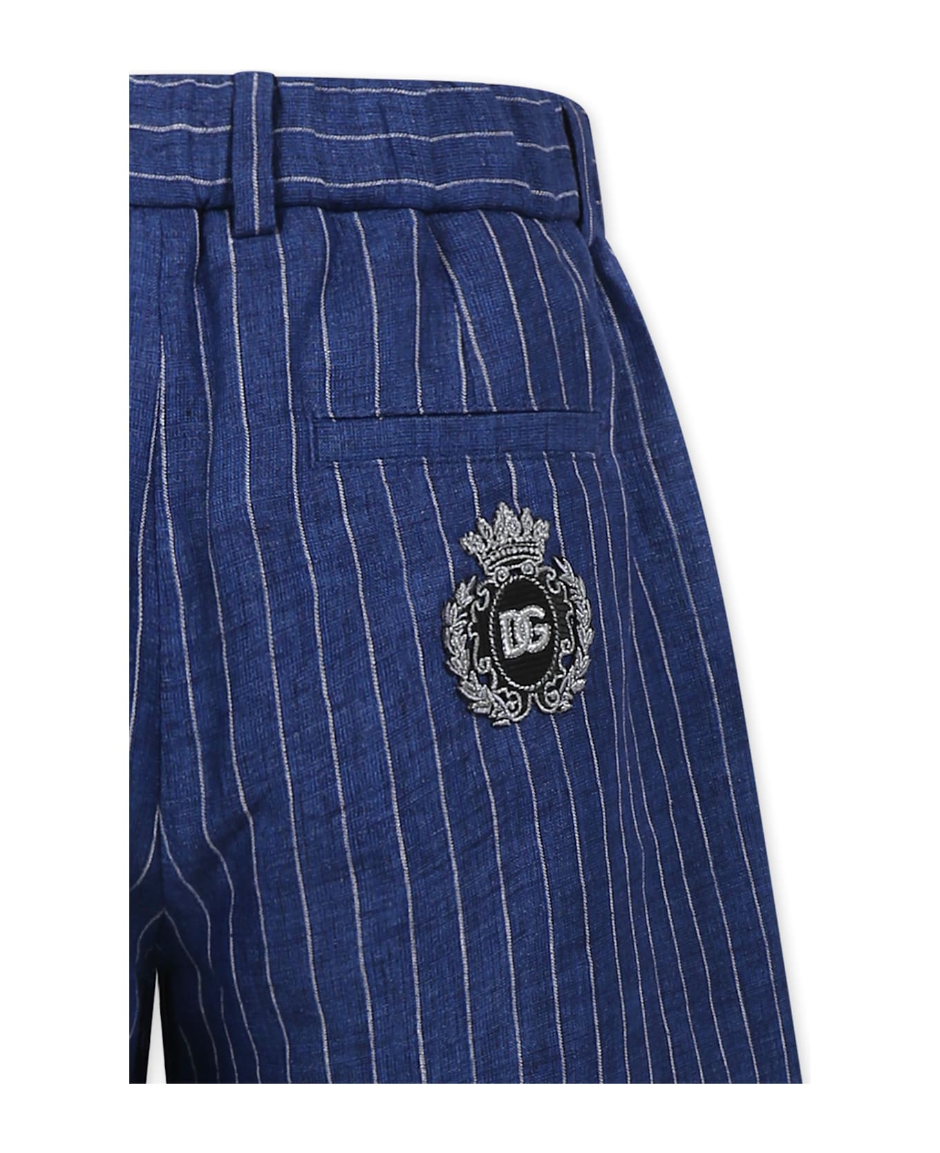 Dolce 
Gabbana Blue Jacket For Boy With Dg Monogram - Blue