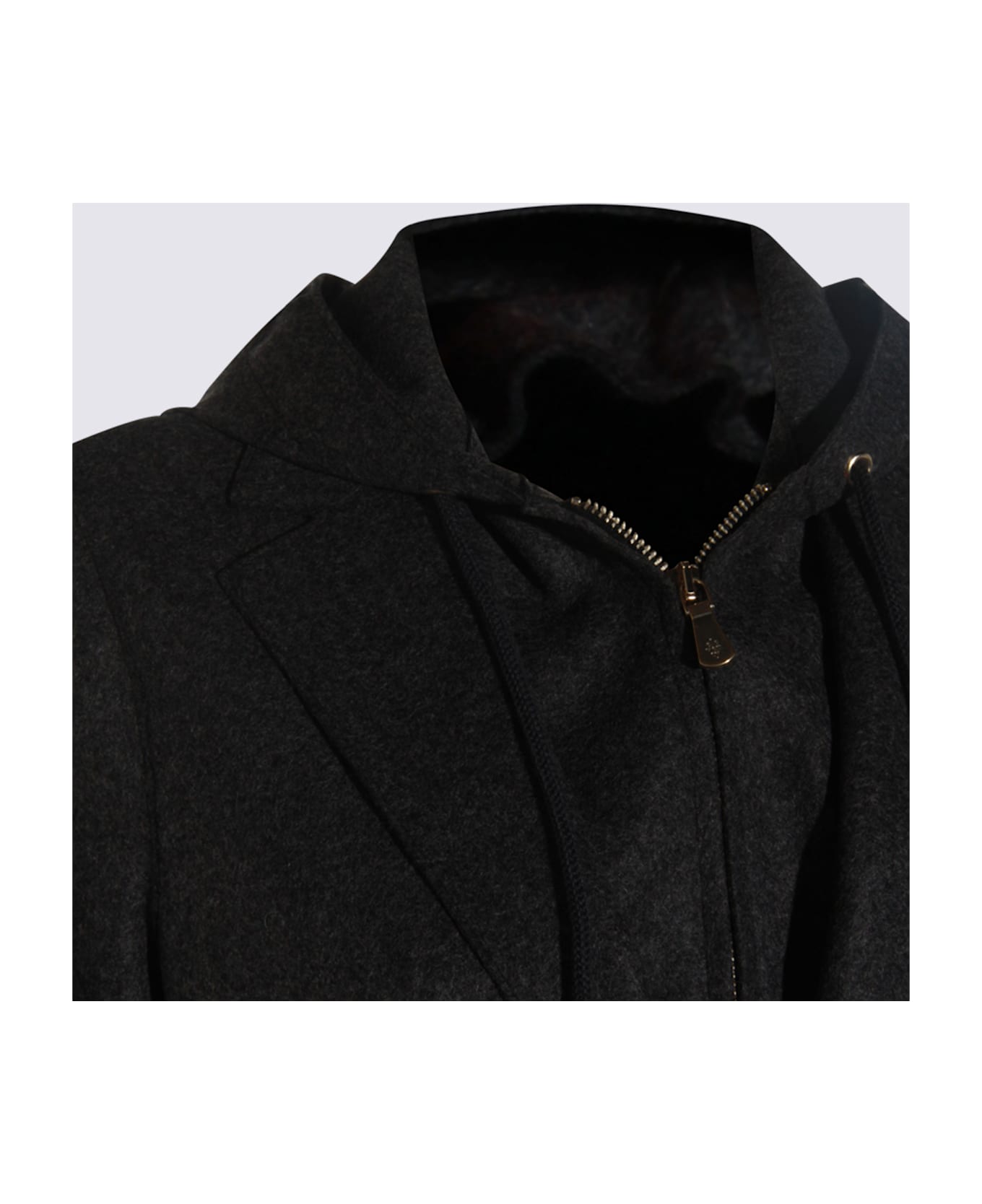 Eleventy Dark Grey Wool Hodie Blazer - Carbone
