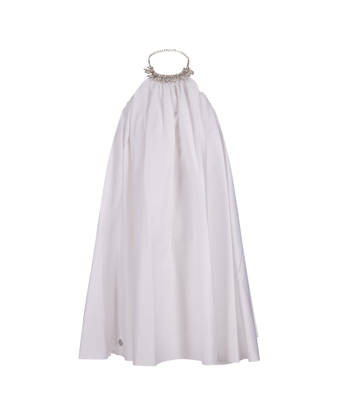 Philipp Plein White Mini Dress With Jewelled Neckline - White