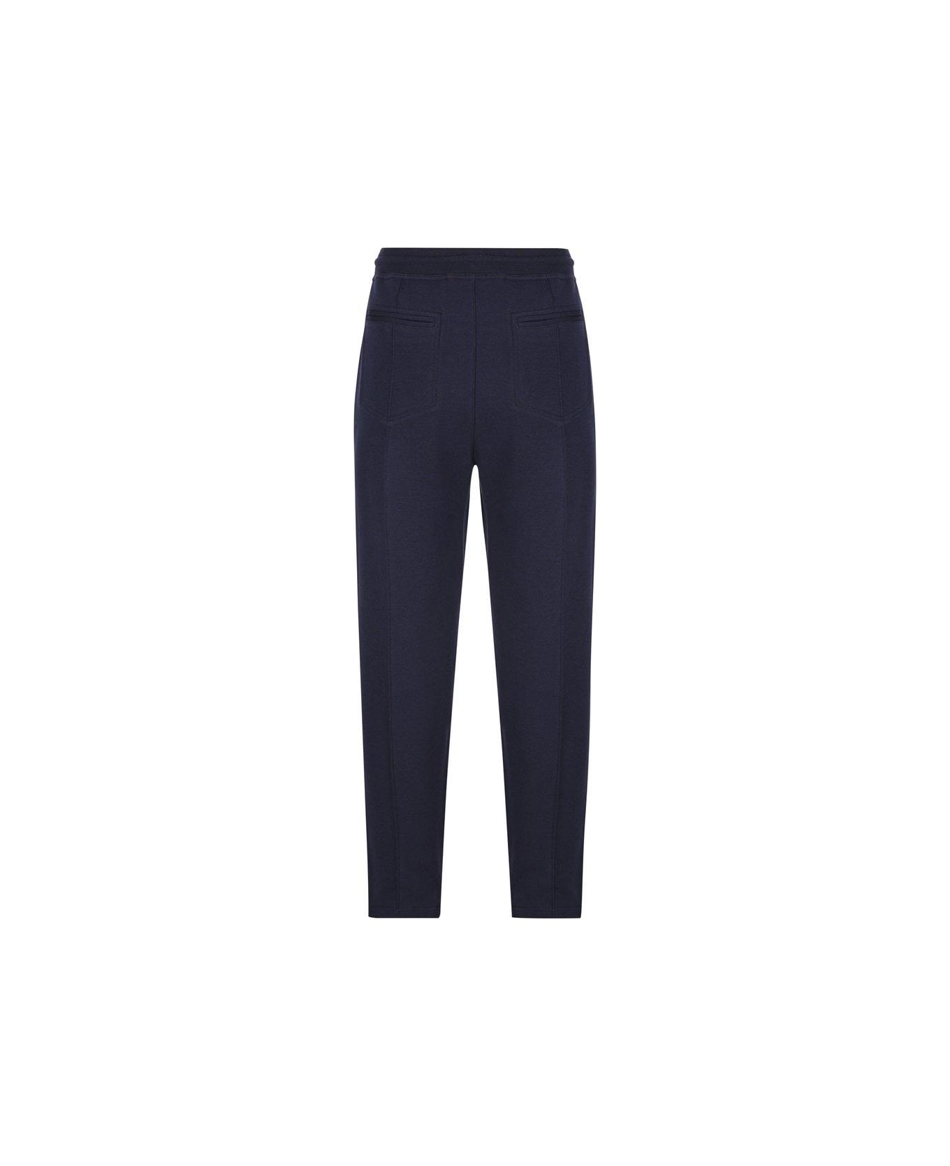 Brunello Cucinelli Drawstring Fleece Trousers - Blue