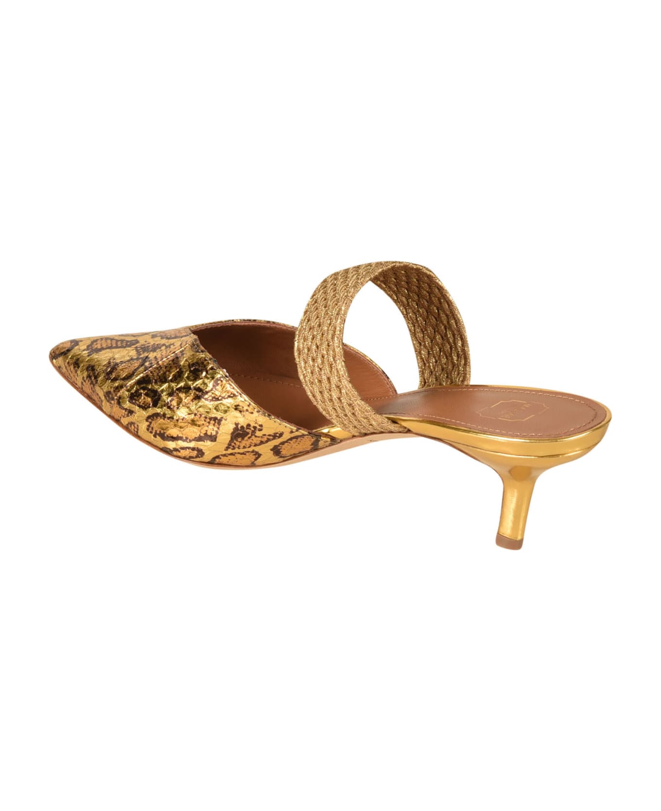 Malone Souliers Pointed Toe Mules - Gold