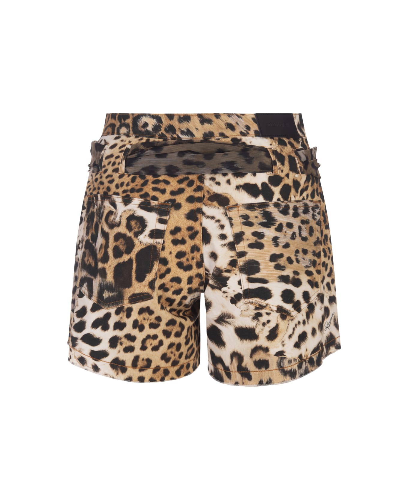 Roberto Cavalli Jaguar Skin Print Shorts - Brown ショートパンツ