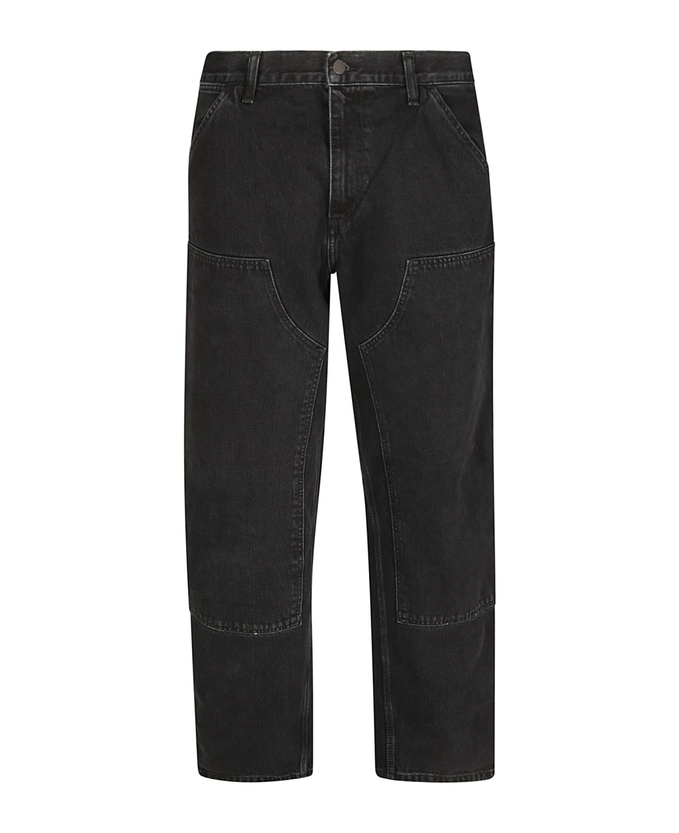 Carhartt Straight Crop Jeans - Black Stone Washed