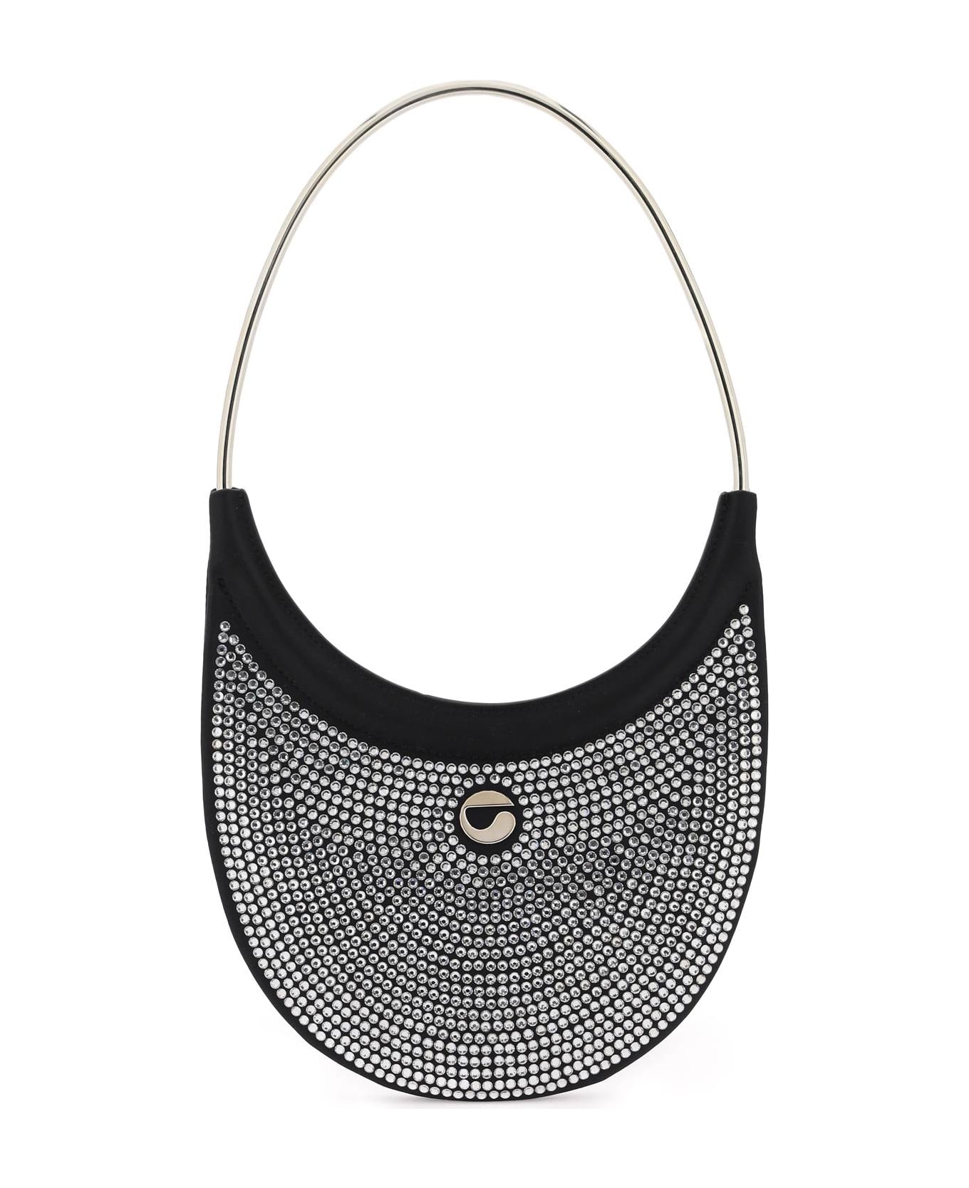 Coperni Embellished Fabric Ring Swipe Shoulder Bag - BLACK