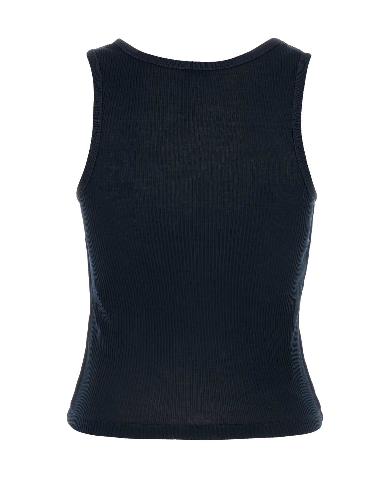 Loewe Dark Blue Silk Tank Top - DEEPMARINE