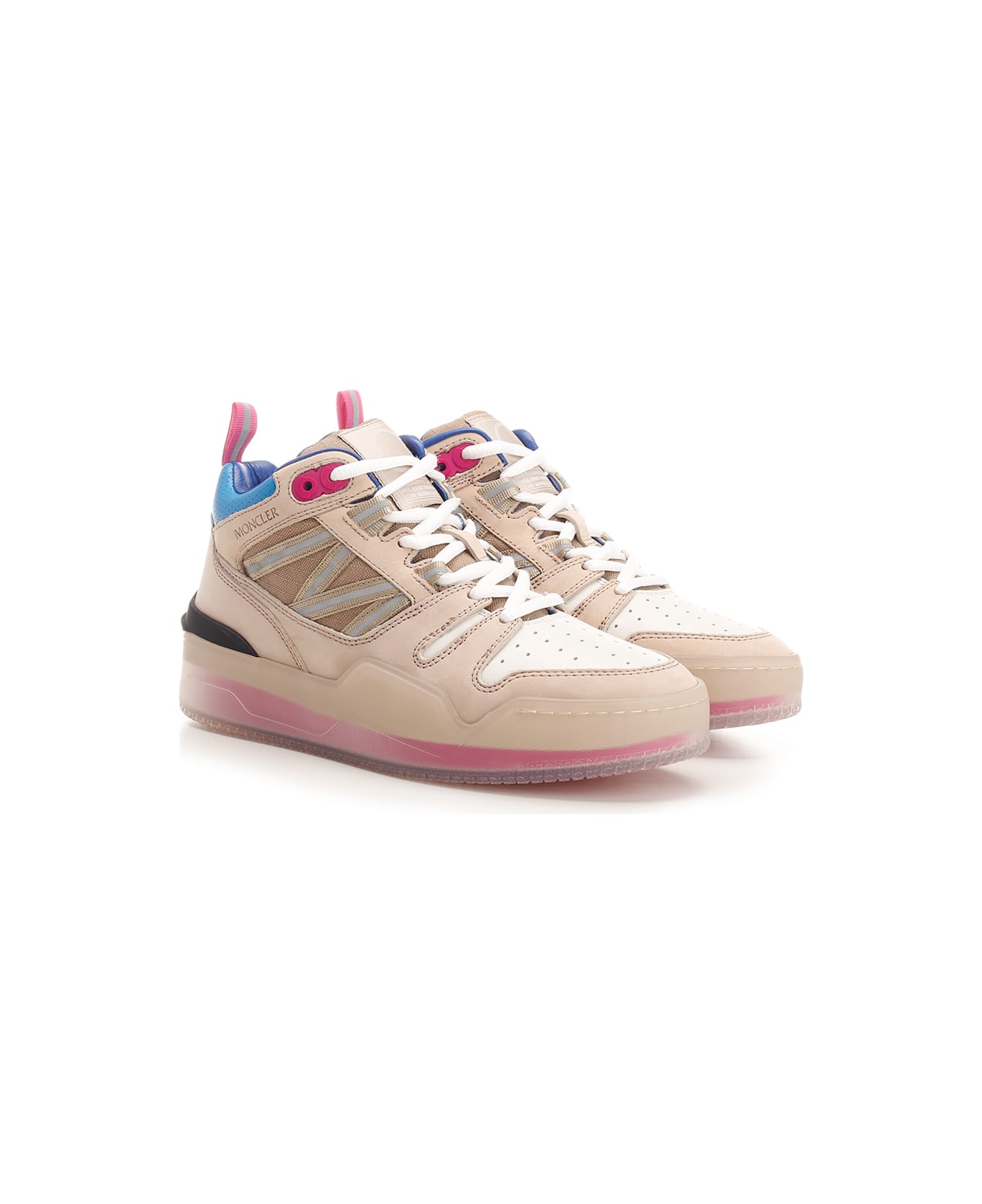 Moncler 'pivot' High Top Sneakers - Pink