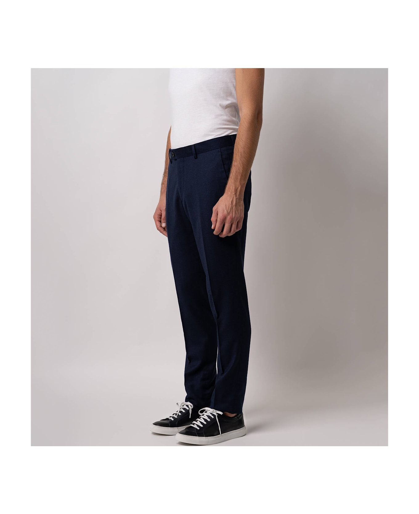 Larusmiani Velvet Trousers Howard Pants - Navy