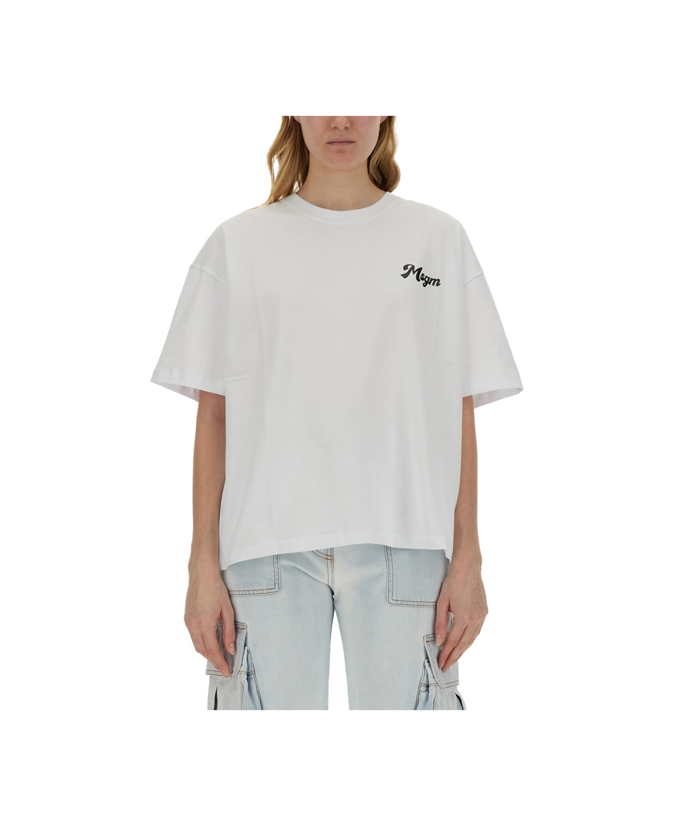 MSGM T-shirt With Logo - White Tシャツ