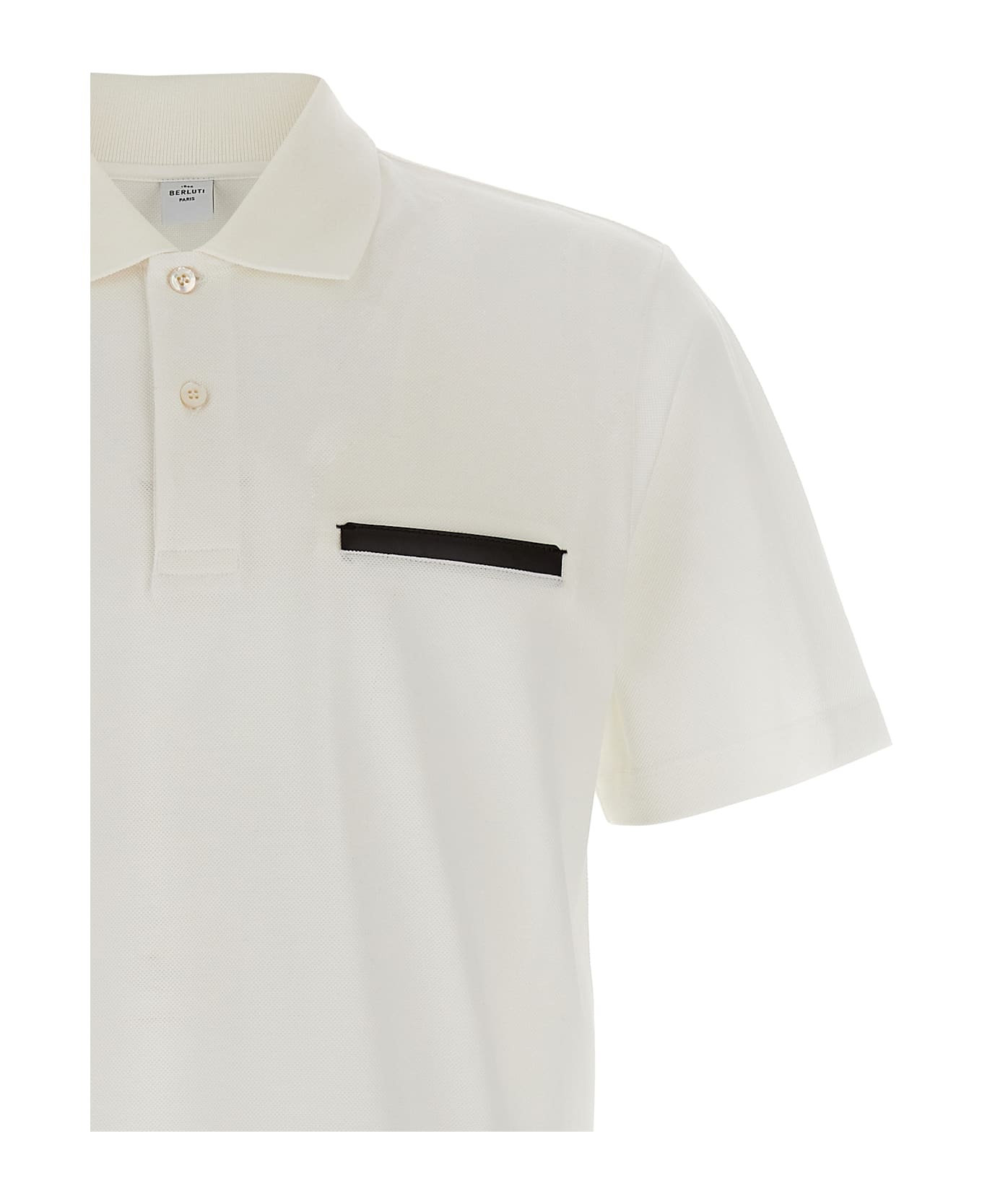 Berluti 
leather Tab
 Polo Shirt - White