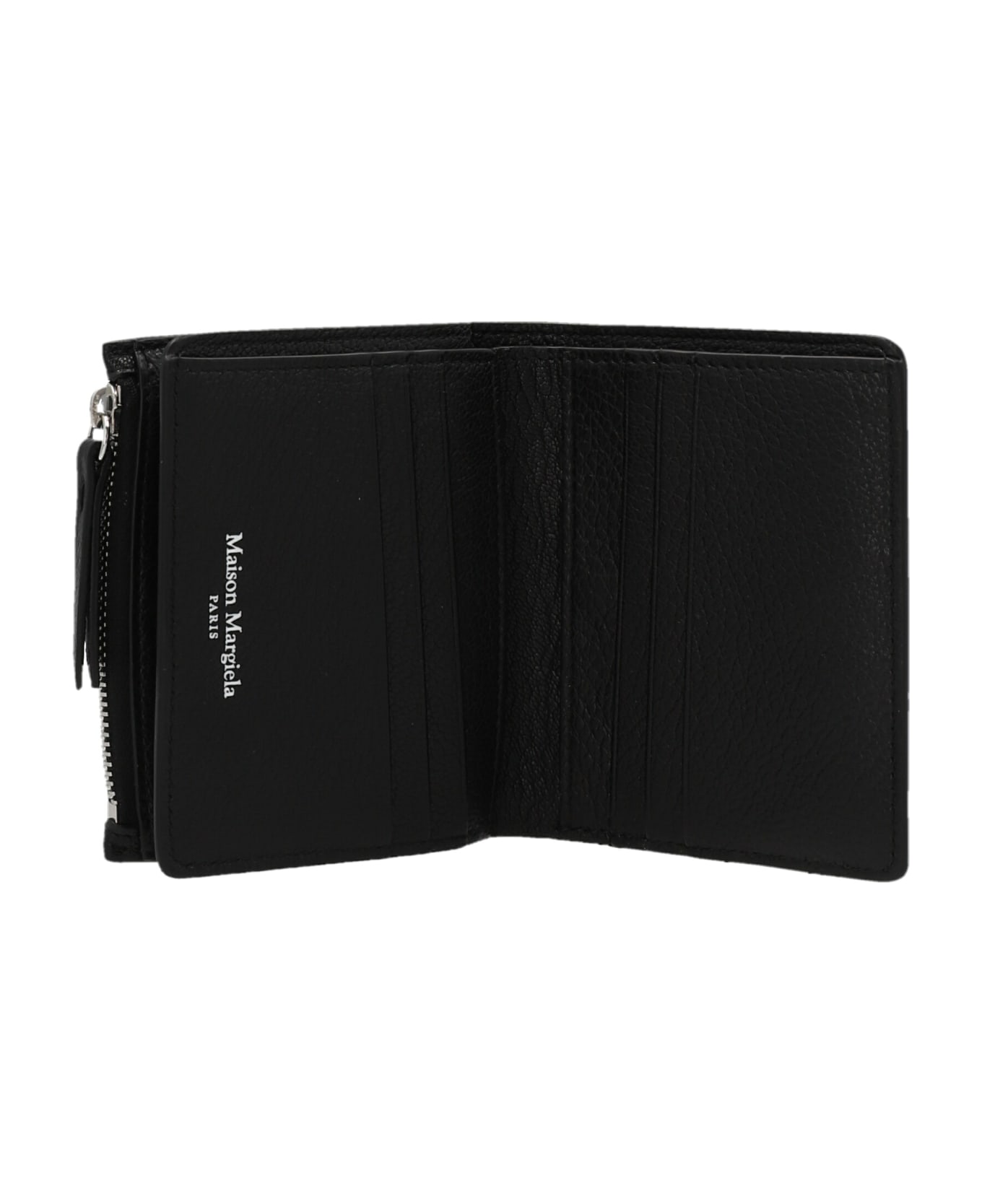 Maison Margiela Stitching Leather Wallet - Black   財布