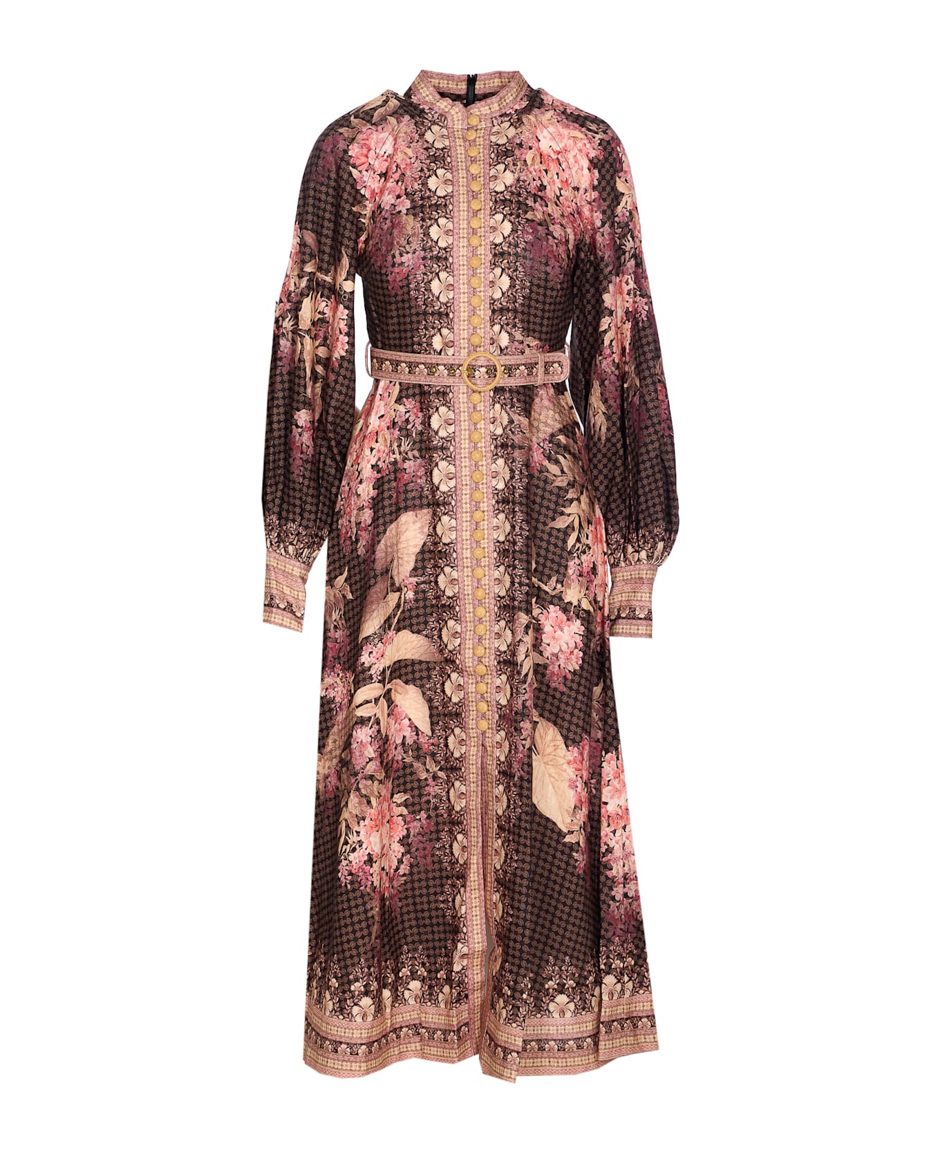 Zimmermann Illuminate Buttoned Midi Dress - Brown