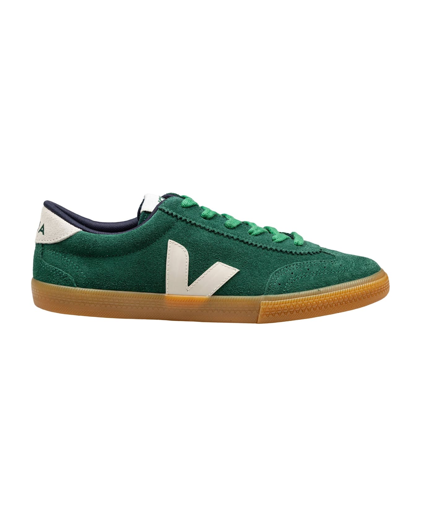 Veja Volley Sneakers In Suede Color Green - GREEN