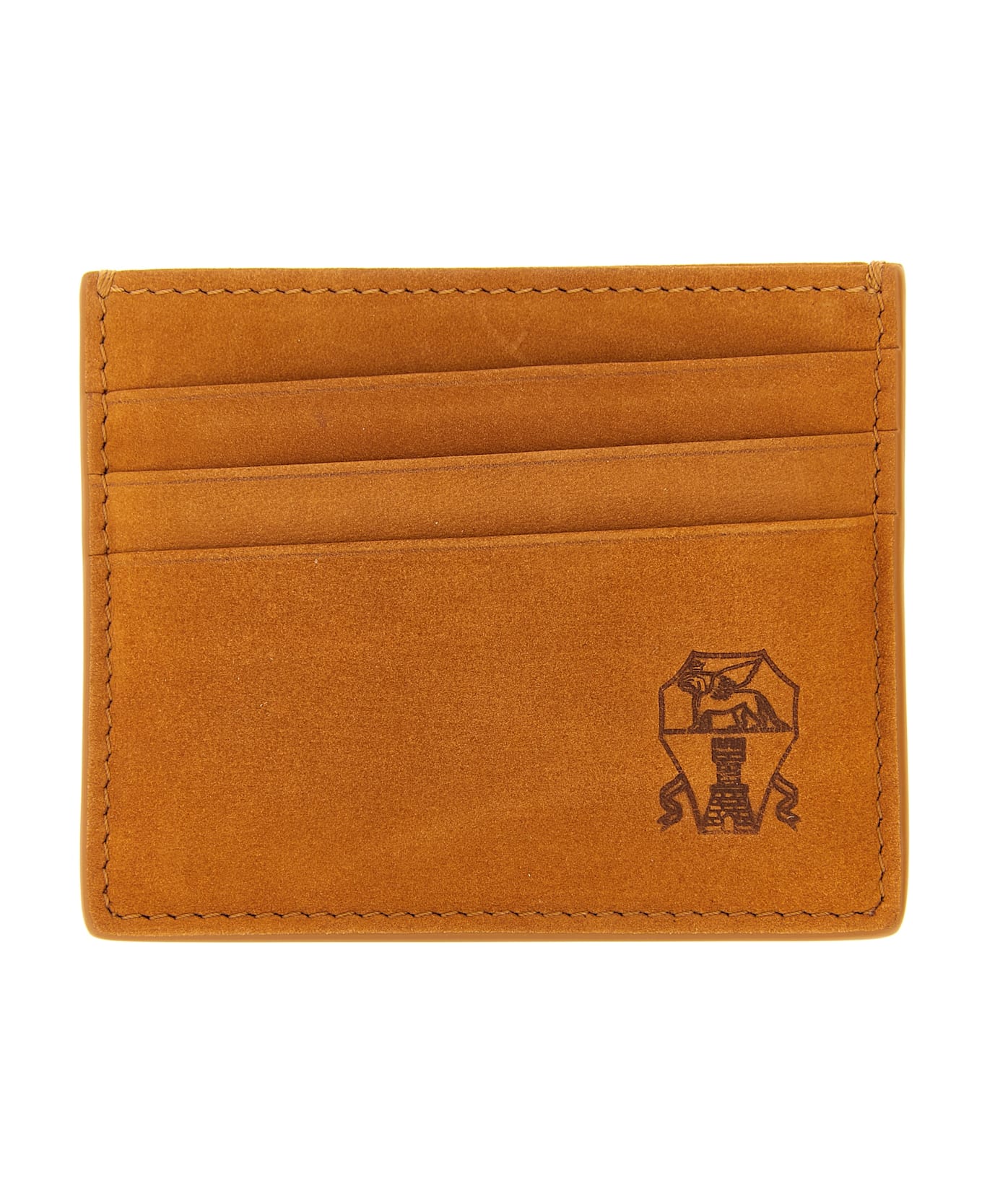 Brunello Cucinelli Suede Card Holder - Orange