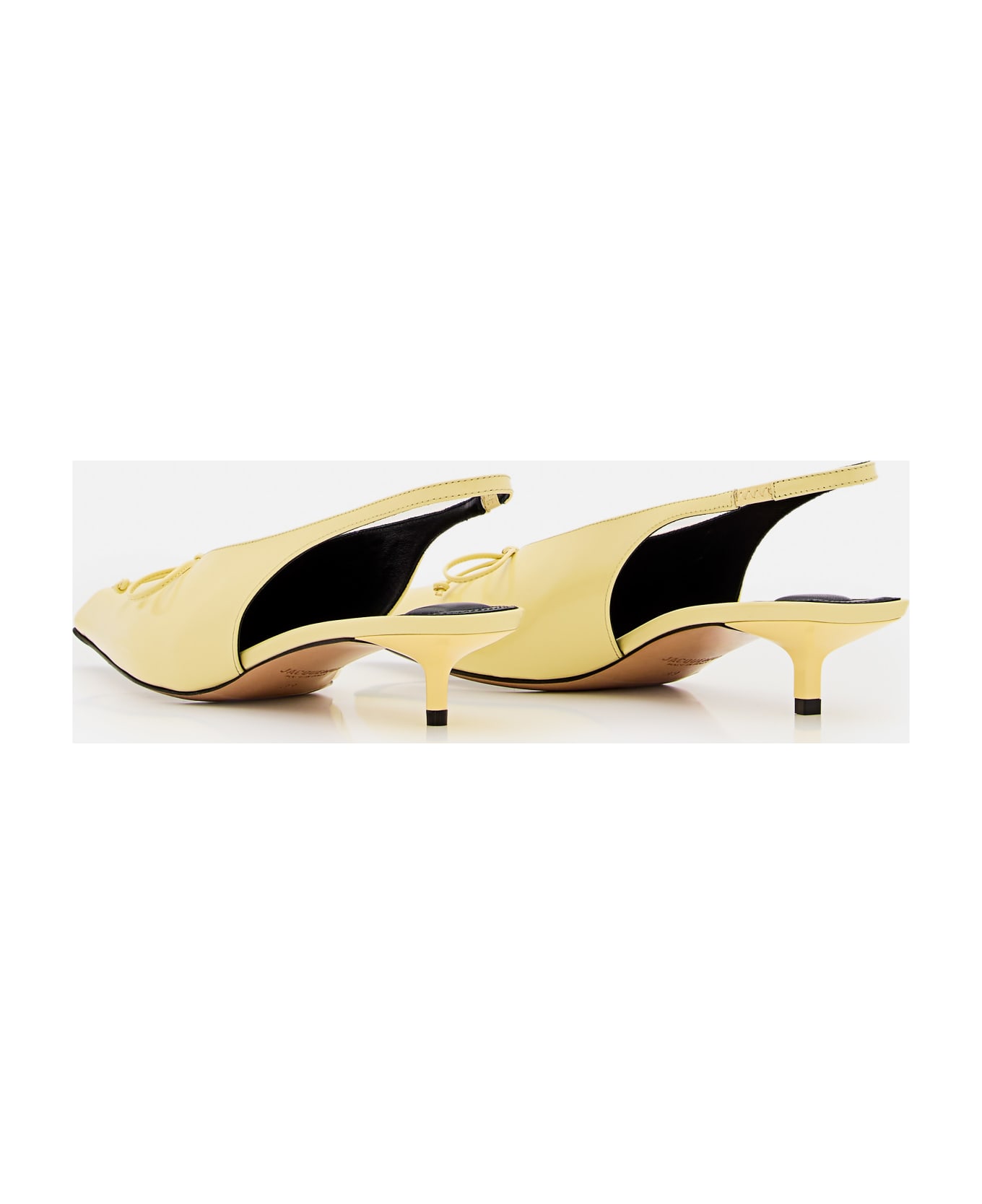 Jacquemus Les Cubisto B Leather Slingback Heels - Yellow