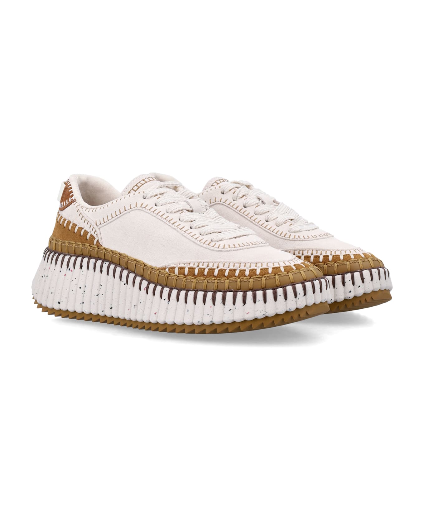 Chloé Nama Sneaker - WHITE + BROWN