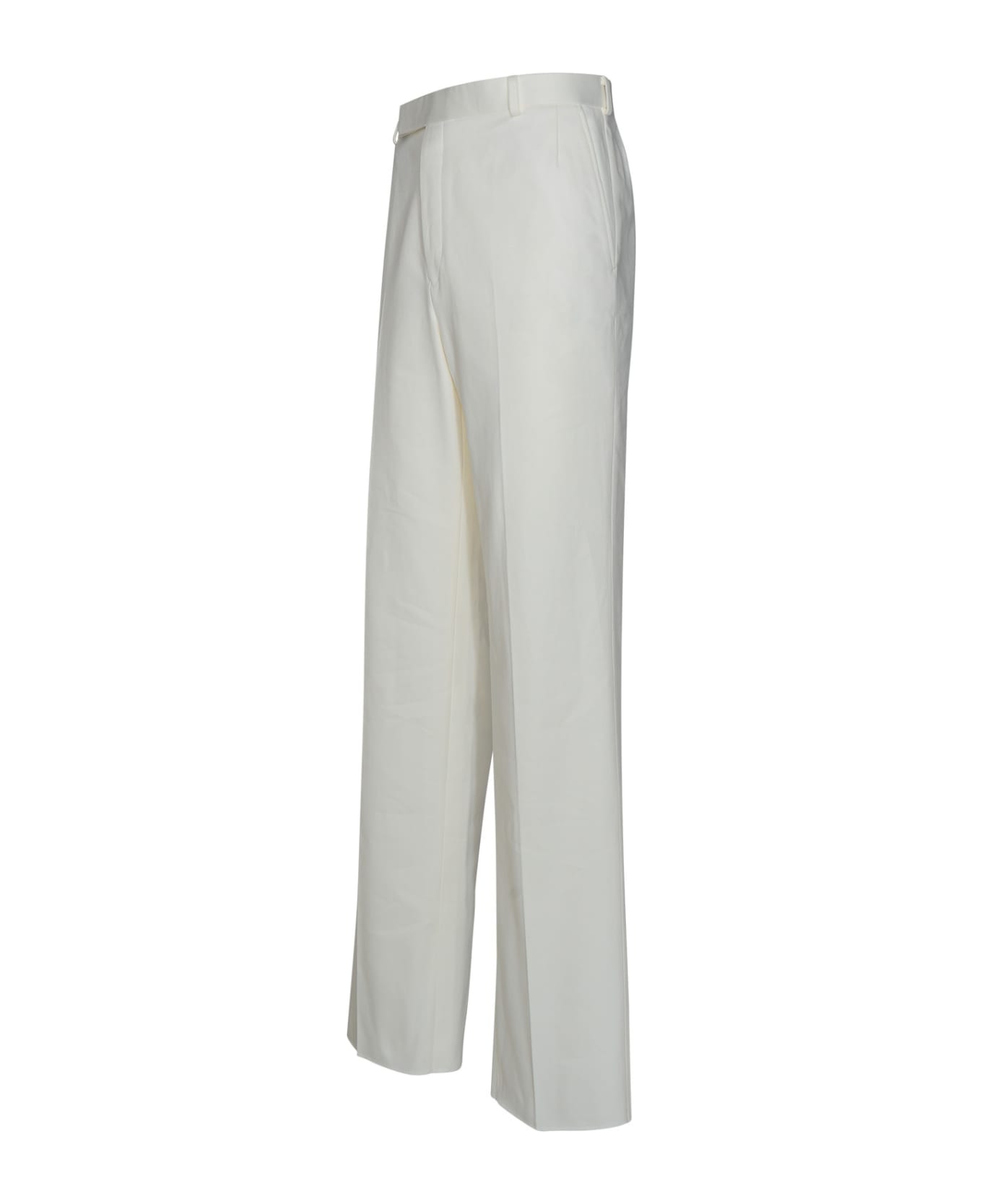 Thom Browne Tailored Trousers In White Cotton - White ボトムス