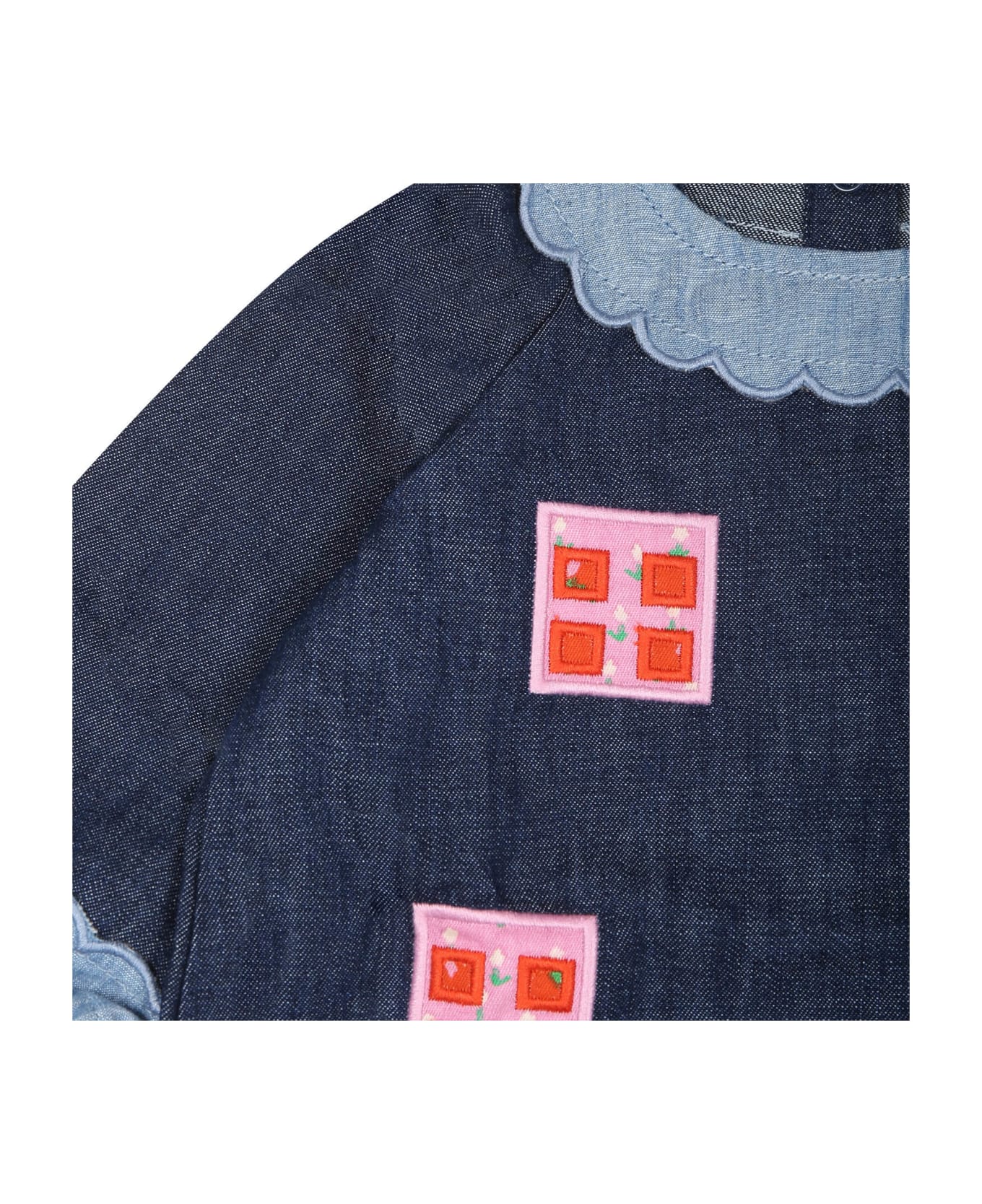 Stella McCartney Kids Blue Dress For Baby Girl With Windows - Denim