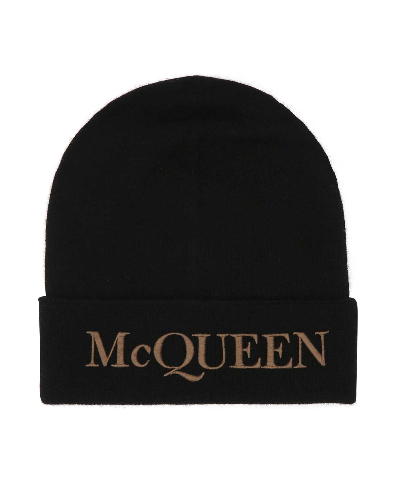 Alexander McQueen Black Cashmere Beanie Hat - 1079