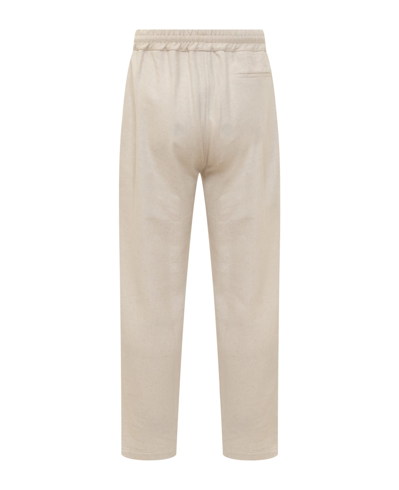 GCDS Linen Blend Wide Pants - OFF-WHITE