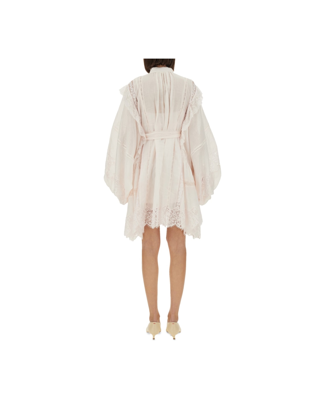 Zimmermann Dress Woman In Rose-pink Ramie - Shell