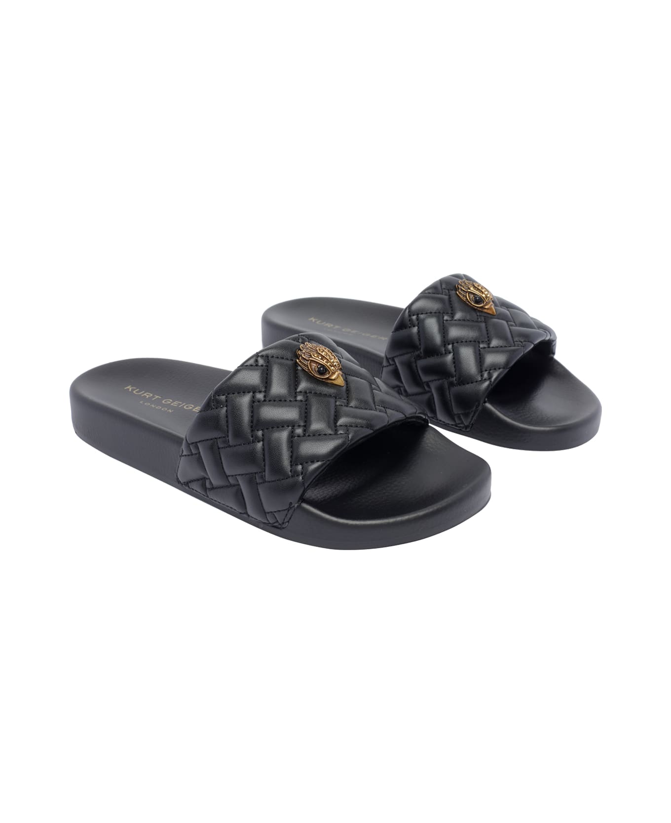 Kurt Geiger Meena Eagle Slide Sandals - Black