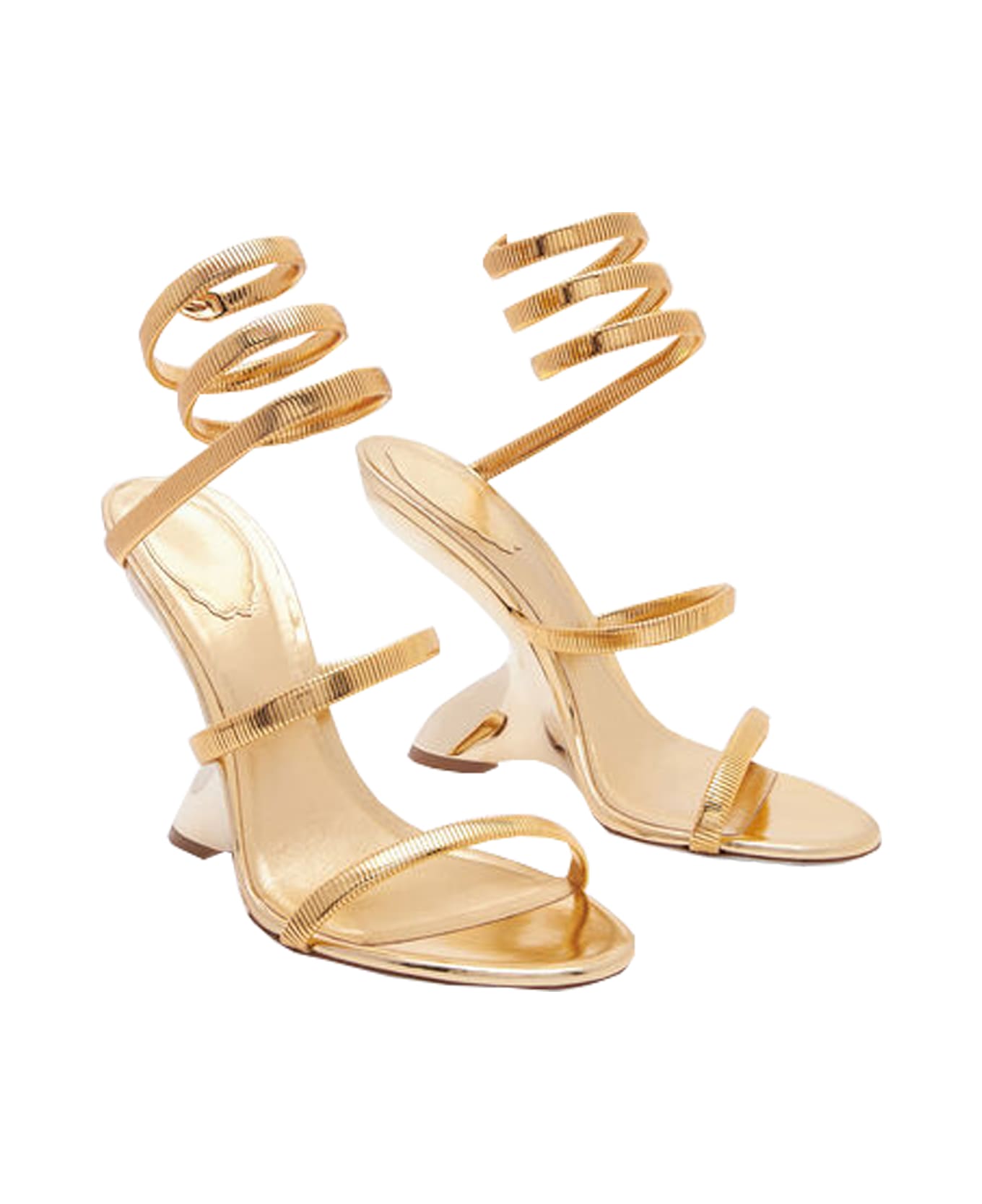 René Caovilla Sandal With Heel - Golden
