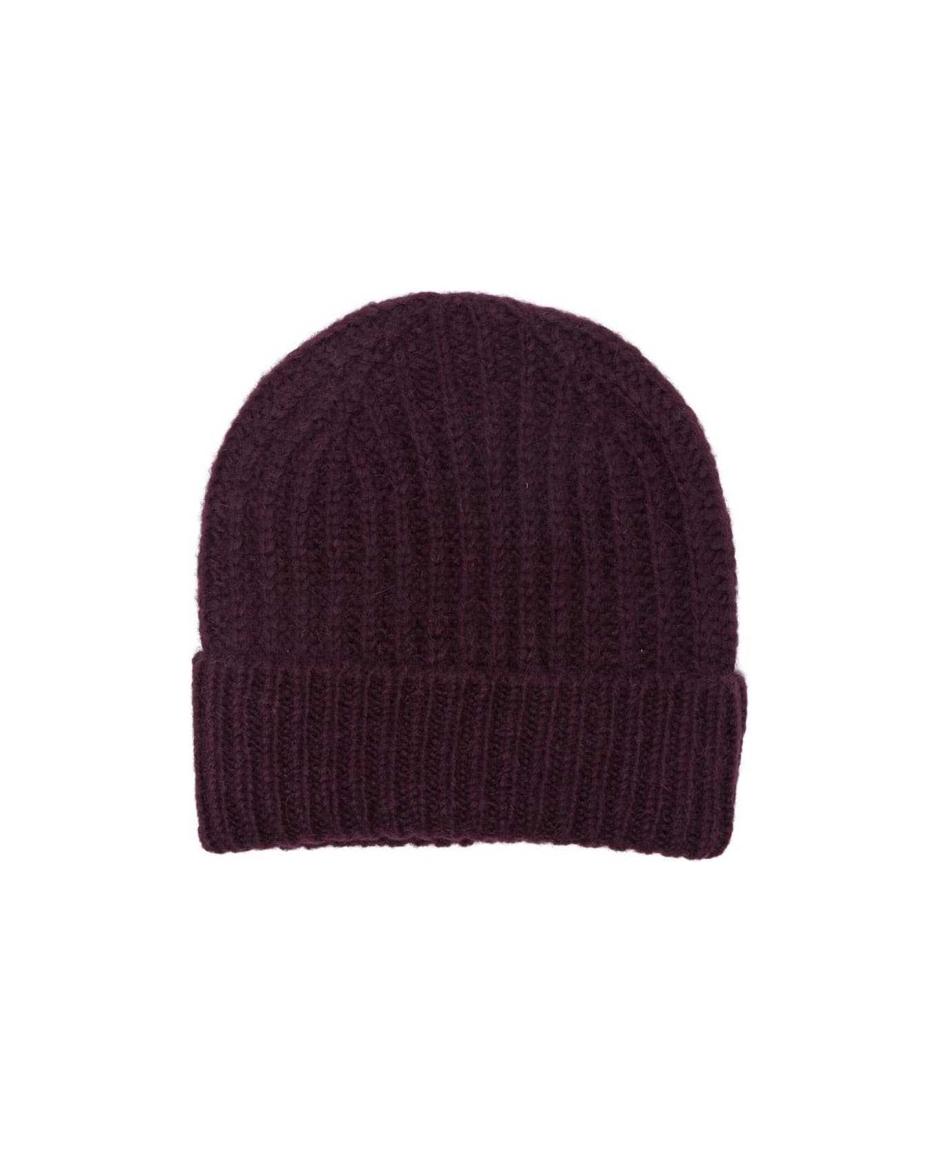 Closed Wool Beanie - Bordeaux