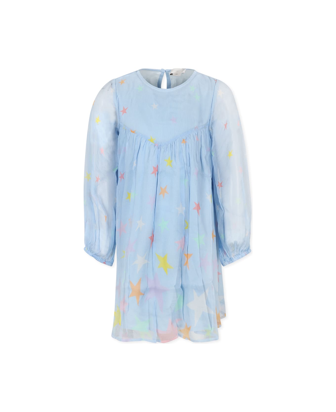 Stella McCartney Kids Light Blue Dress For Girl With Stars - Light Blue