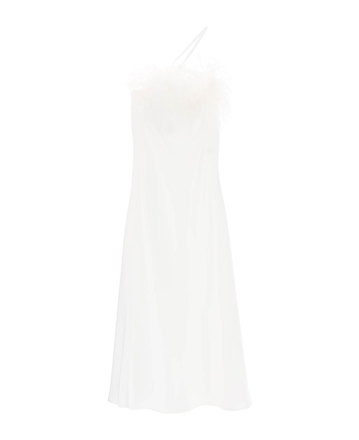 Art Dealer 'ember' Maxi Dress In Satin With Feathers - WHITE (White)