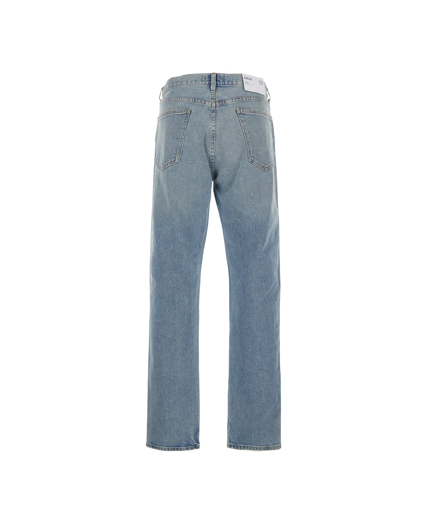 AGOLDE 'curtise' Light Blue Five-pocket Jeans With Distress Look In Cotton Man - Light blue