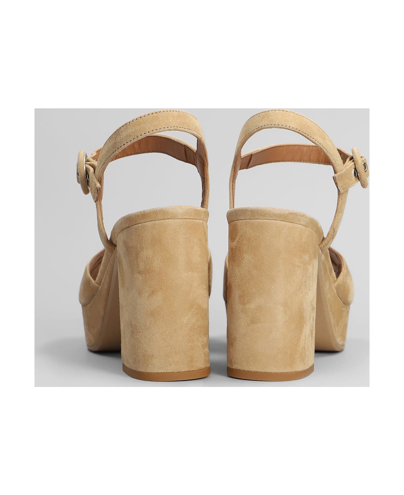 Julie Dee Sandals In Beige Suede - beige