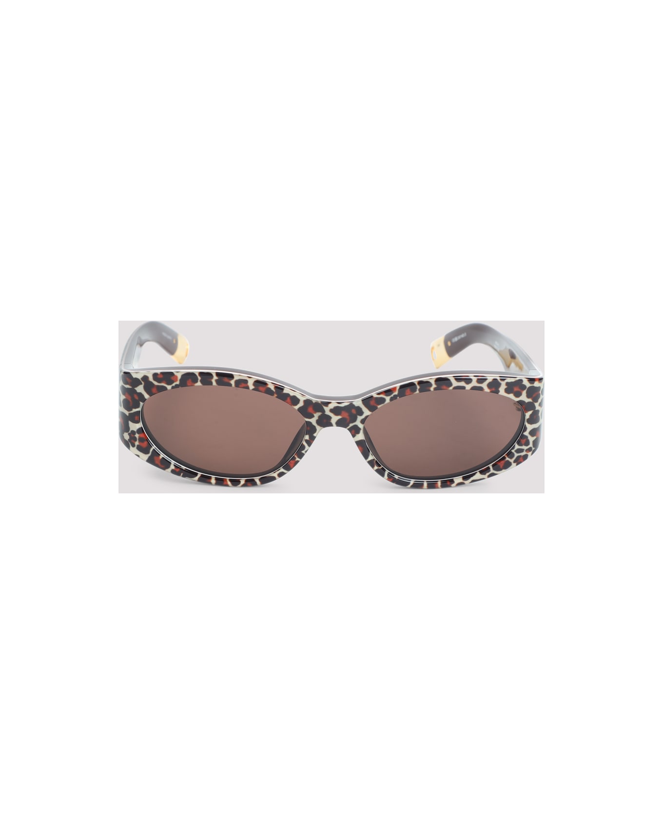 Jacquemus Ovalo Sunglasses - Leopard Yellow Gold Brown