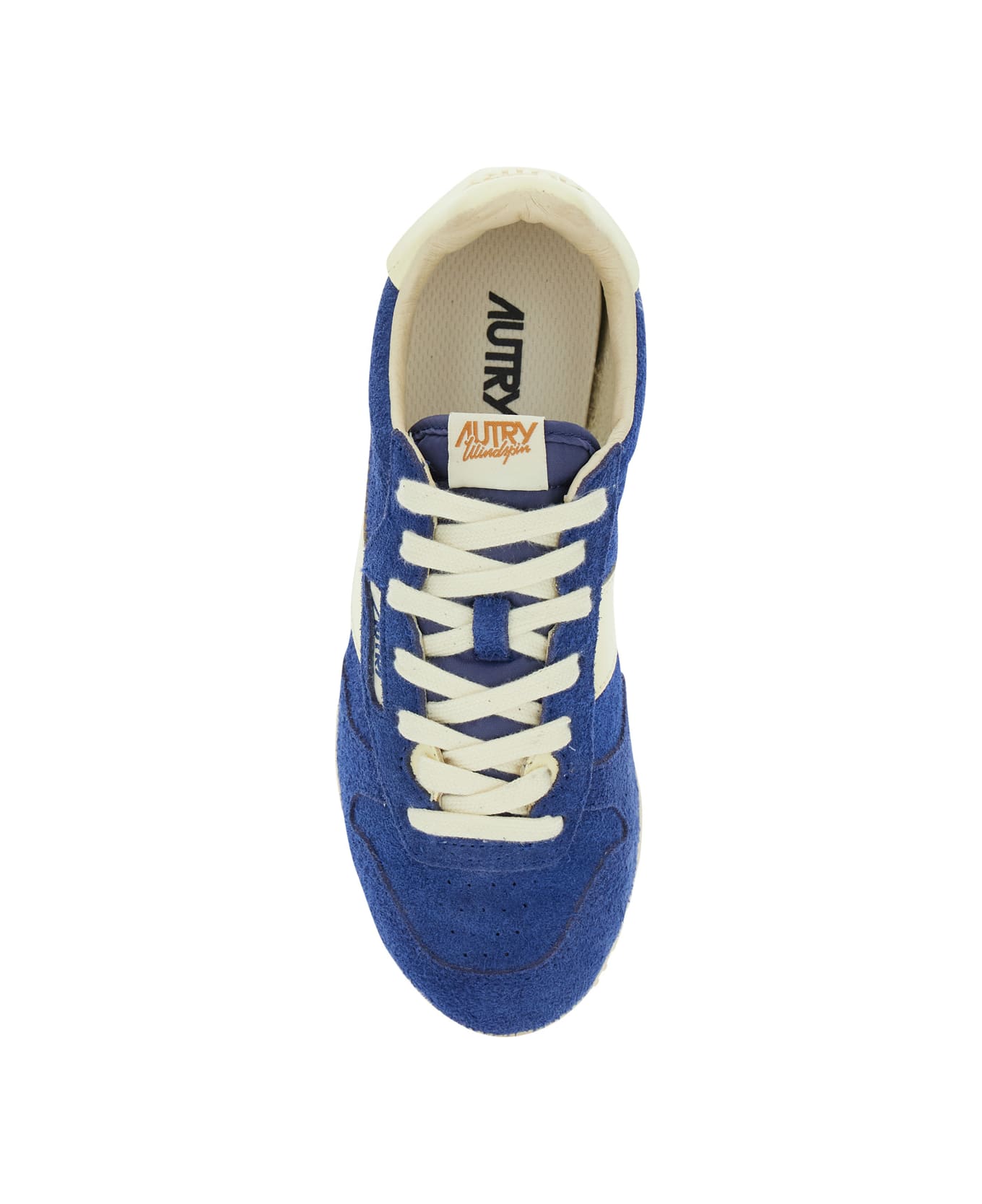 Autry 'windspin Low' Blue Sneaker With Logo On The Side And On The Heel In Suede Woman - Blu