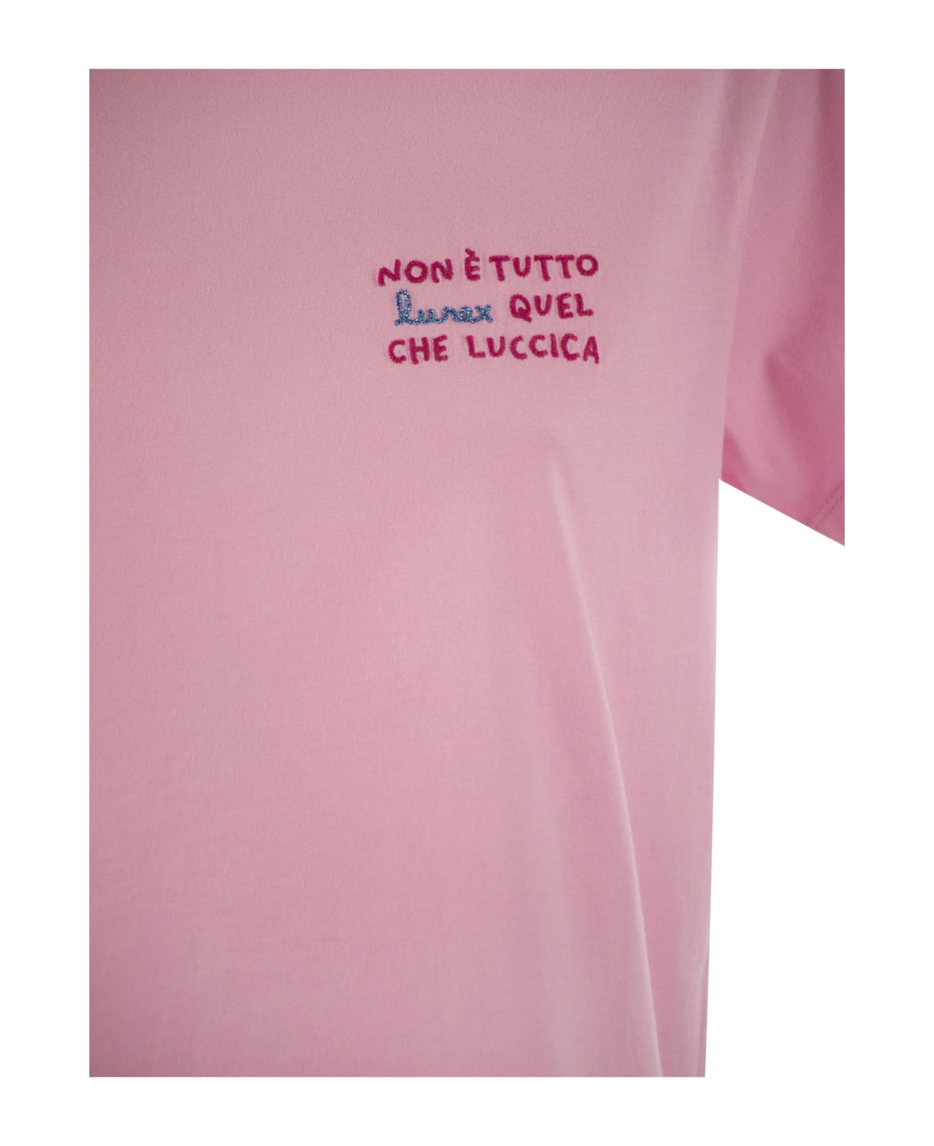 MC2 Saint Barth Emilie - T-shirt With Embroidery On Chest - Pink