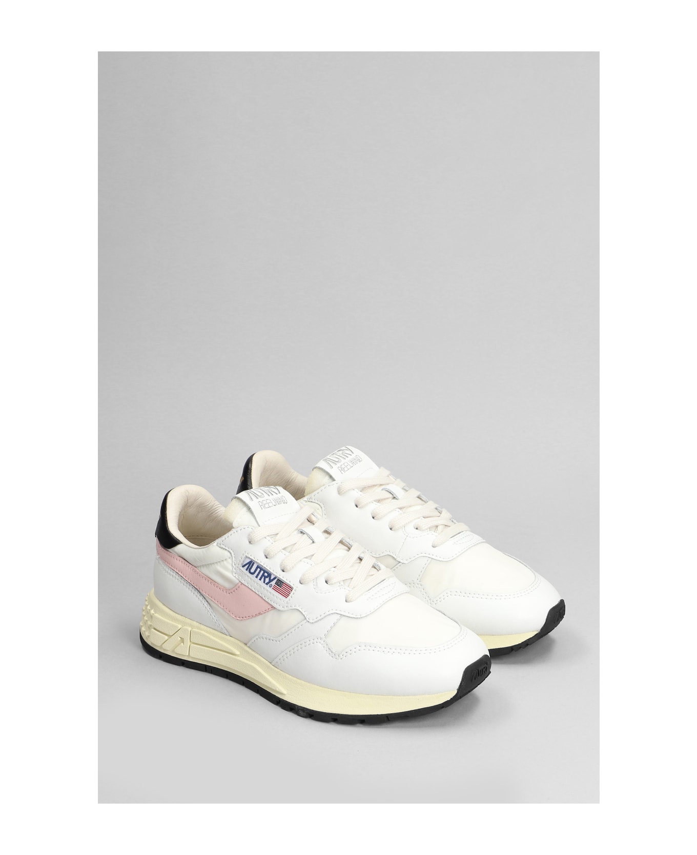 Autry Reelwind Low Sneakers In White Leather And Fabric - white スニーカー