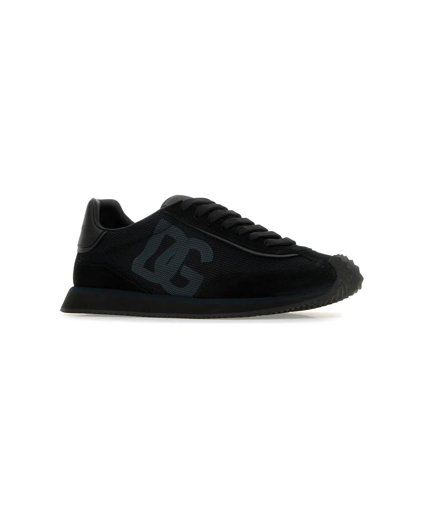 Dolce & Gabbana Black Suede And Mesh Dg Aria Sneakers - BLACK