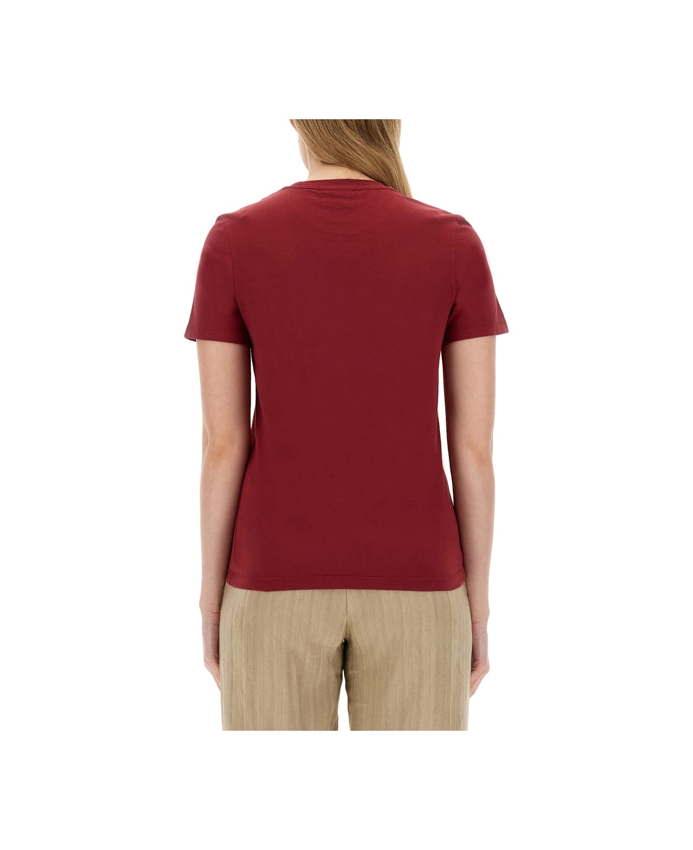 Maison Kitsuné T-shirt With Fox Patch - RED