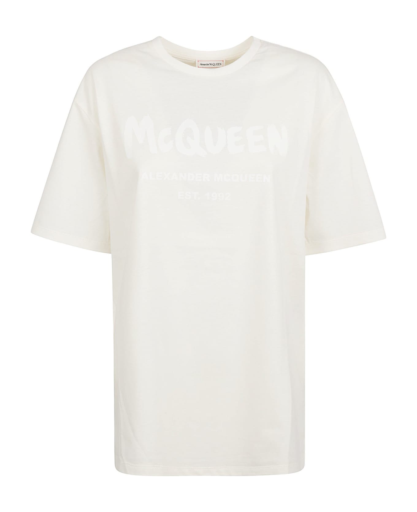 Alexander McQueen Logo Print Round Neck T-shirt Tシャツ