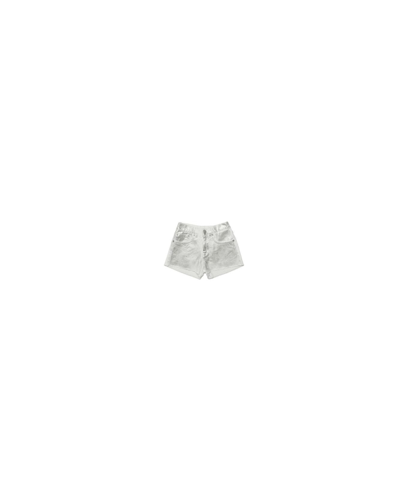 MM6 Maison Margiela Shorts Metallizzati - White