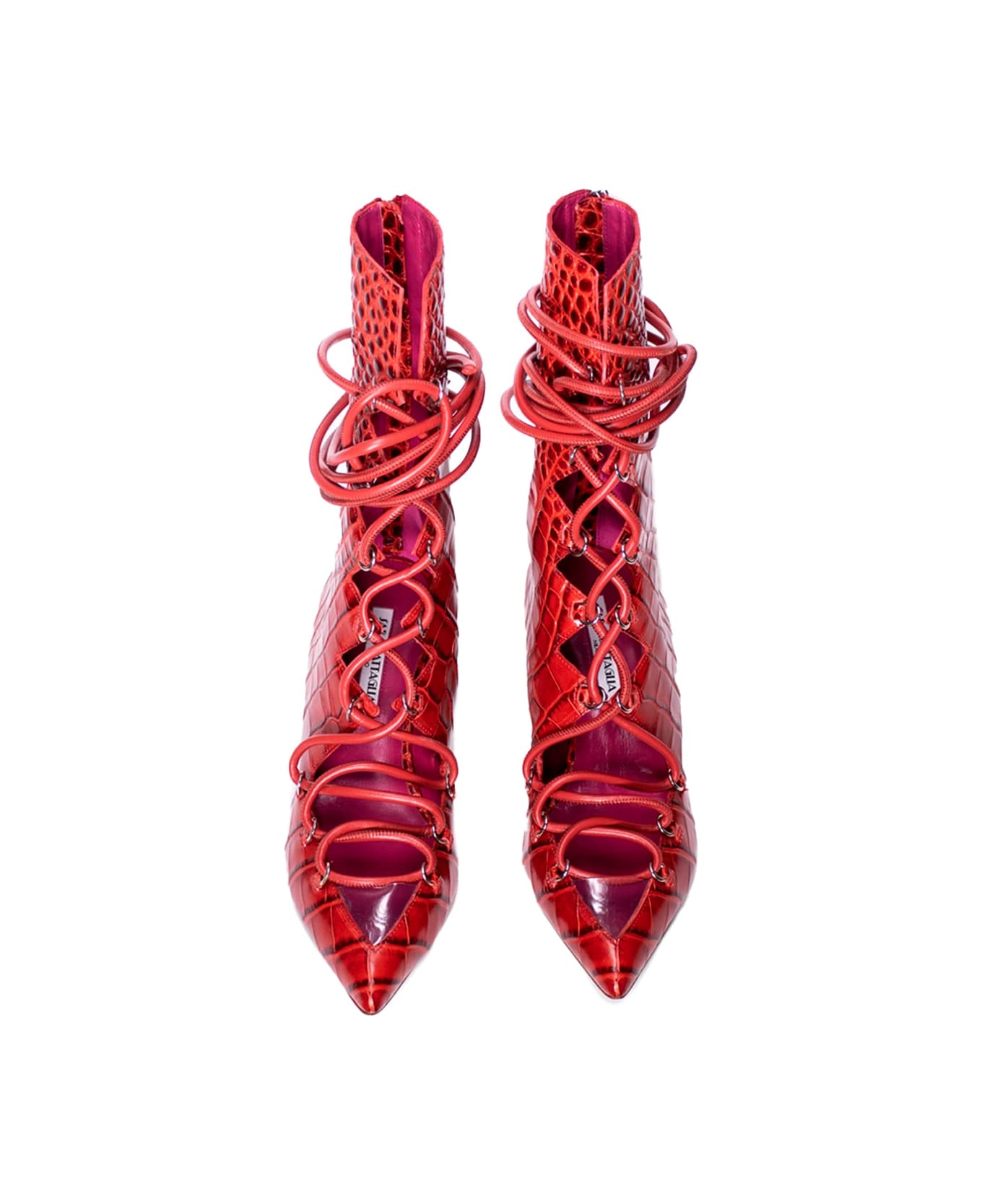 Sara Battaglia Pigalle 55 Boots - Red Croc