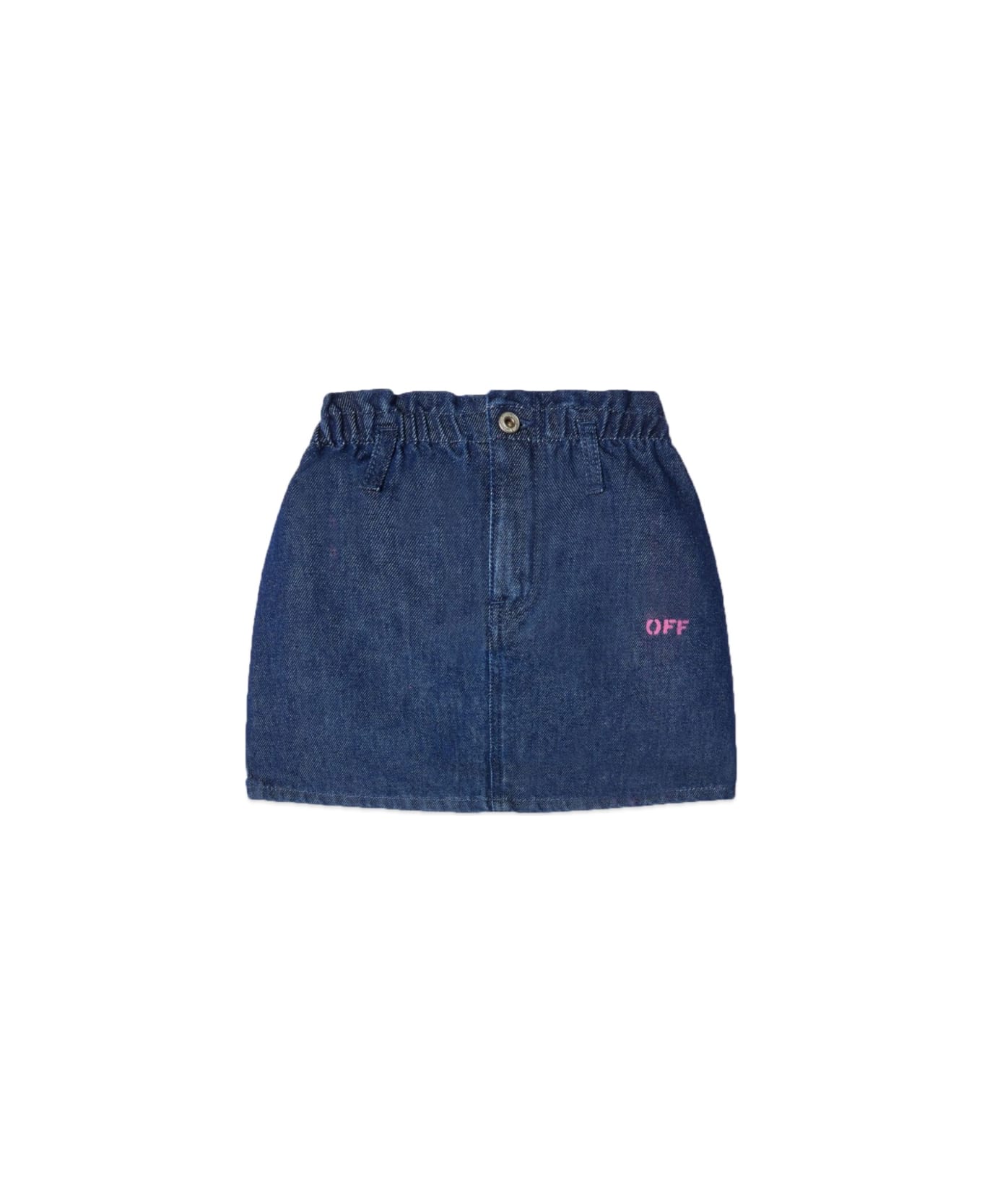 Off-White Off Print Plain Denim Skirt - BLUE