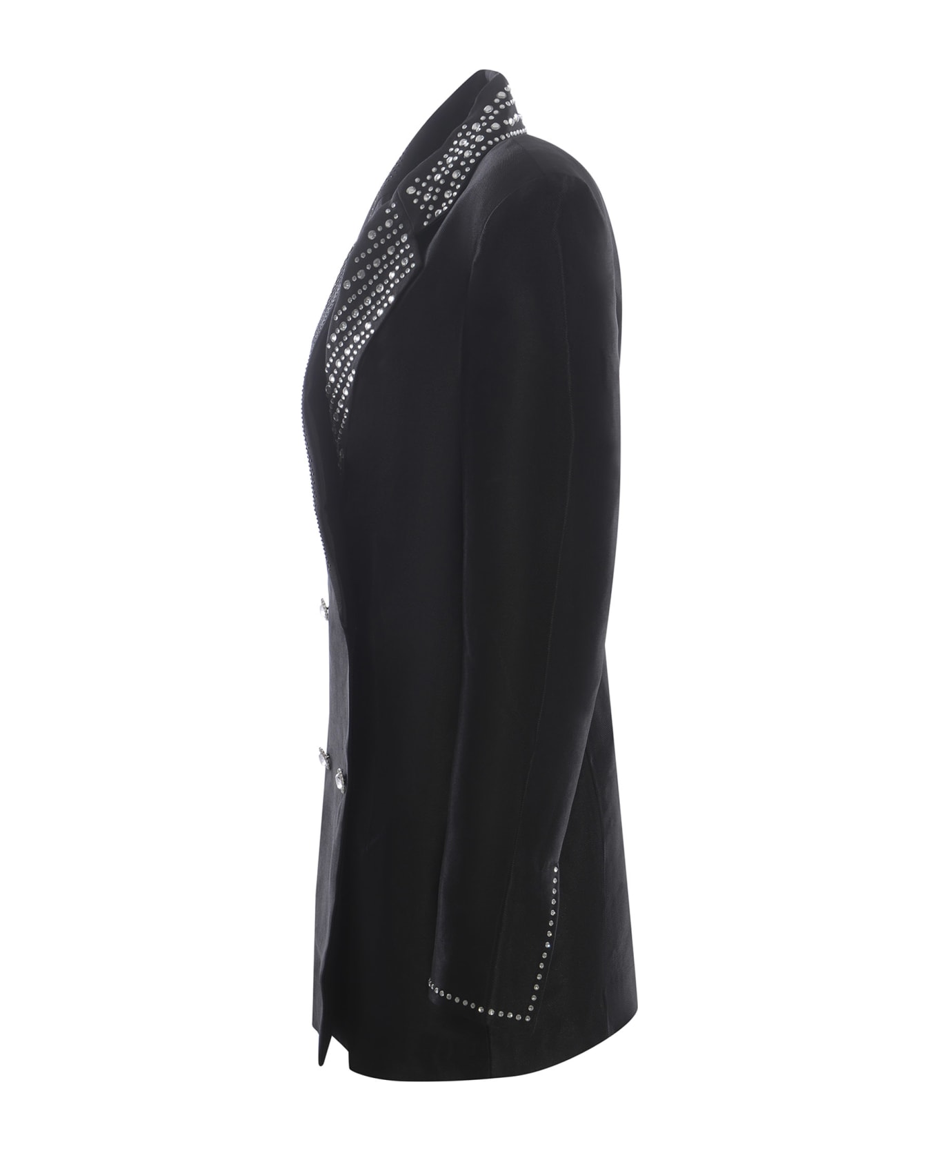 Rotate by Birger Christensen Jacket Dress Rotate "strass" Made Of Viscose - Nero ブレザー