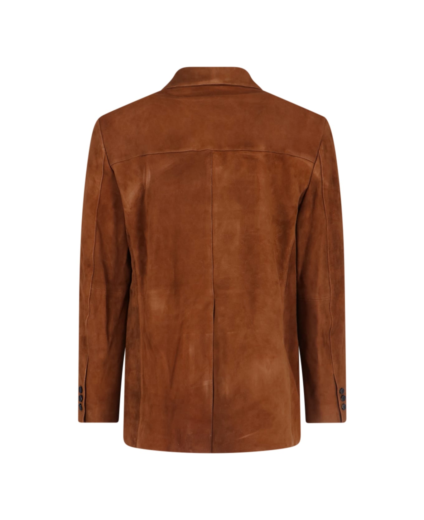 Tonywack Single-breasted Suede Jacket - Brown