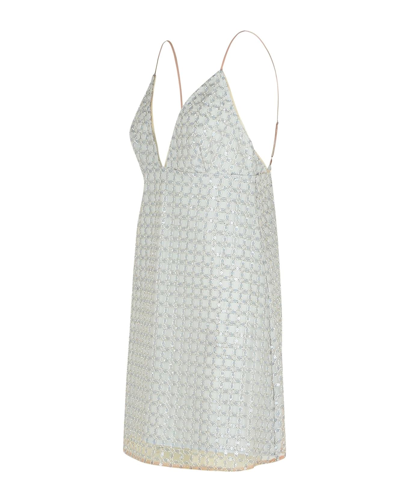 Rotate by Birger Christensen Beaded A-line Mini Dress - Beige
