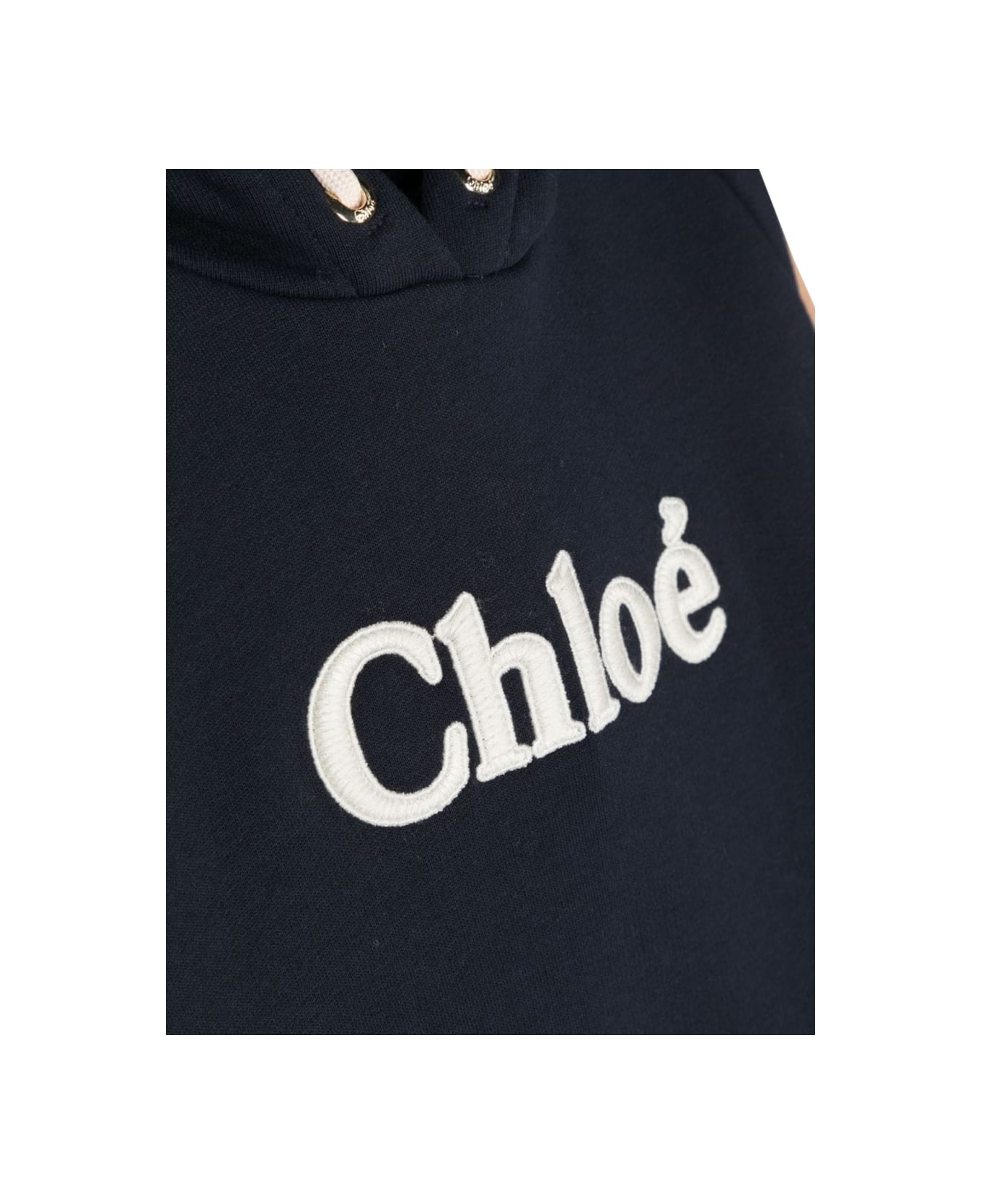 Chloé Hooded Dress With Logo - BLUE