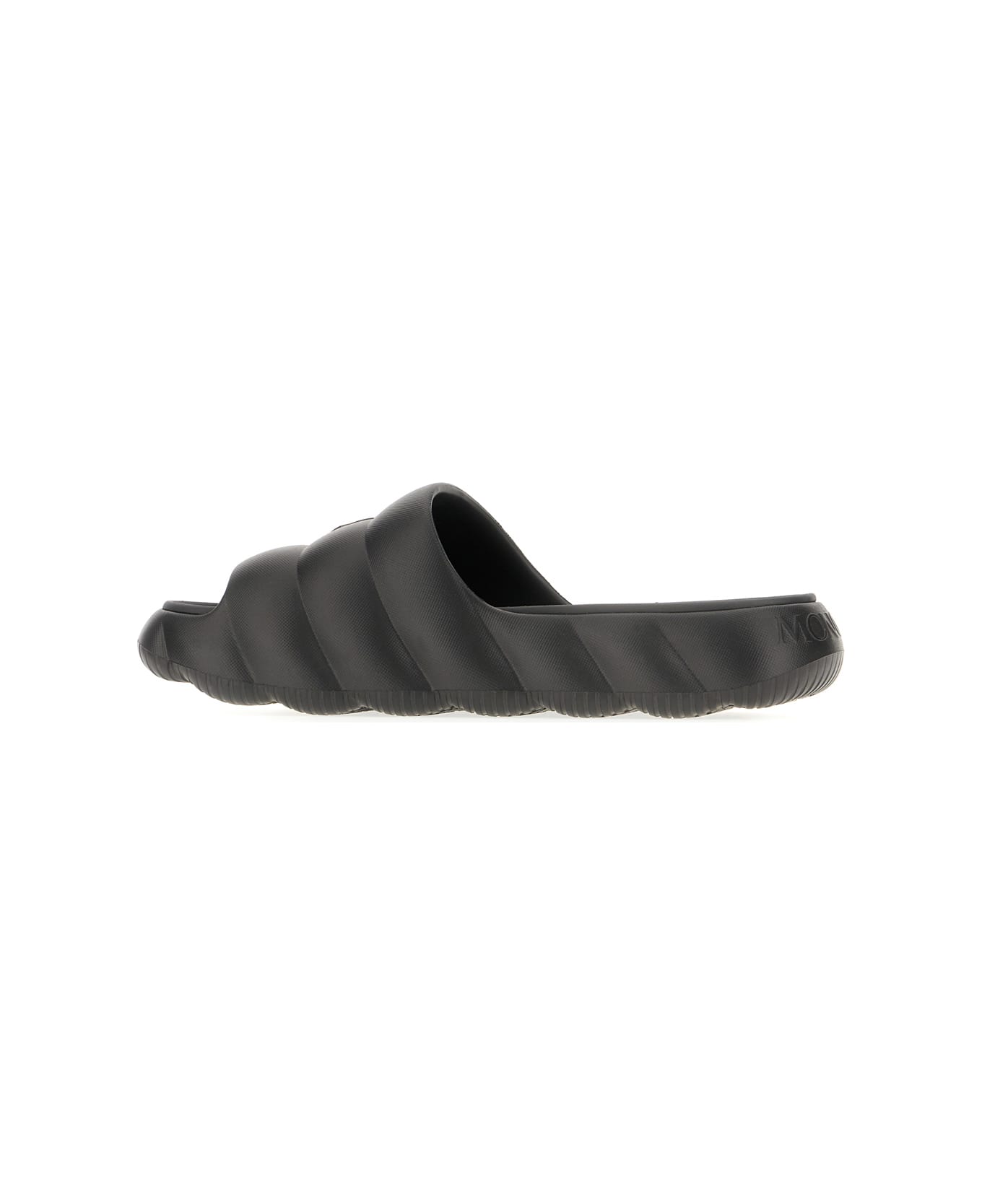 Moncler Black Rubber Lilo Slippers - Black