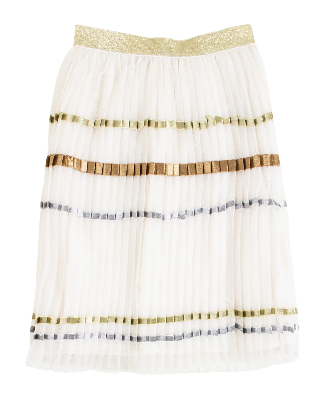 Billieblush Pleated Little Girl Skirt - Gold ボトムス