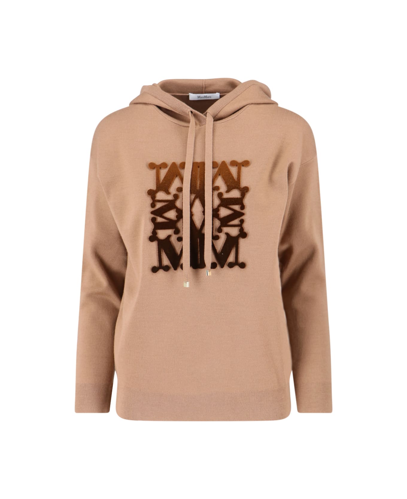 Max Mara Virgin Wool Hoodie - CAMMELLO